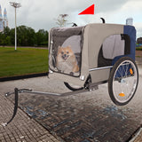 Tangkula Dog Bike Trailer Breathable Mesh Dog Cart with 3 Entrances Safety Flag 8 Reflectors