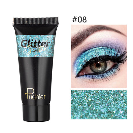 Makeup Pudaier monochrome glitter eyeshadow stage makeup face body glitter 12 color liquid eyeshadow - V.I.P Digital Presence