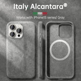 Italian Alcantara Case for iPhone 15 Pro Max Business Leather Phone Back Cover for iPhone 13 Pro Max Magnets - V.I.P Digital Presence