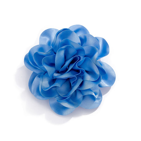 Hot selling satin fabric exaggerated large flower brooch duckbill clip dual-purpose rose chest flower pin - V.I.P Digital Presence