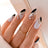 Almond-shaped French edge manicure, mandarin duck color gold corrugated fake nails finished product - V.I.P Digital Presence
