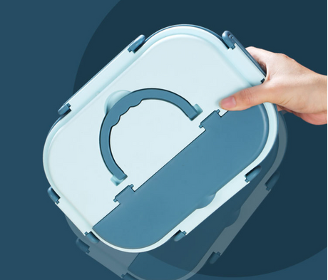 Stylish, simple, portable, large capacity 304 stainless steel two-compartment lunch box with bowl lunch box - V.I.P Digital Presence