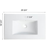 30 Inch Bathroom Ceramic Sink Basin, White - V.I.P Digital Presence