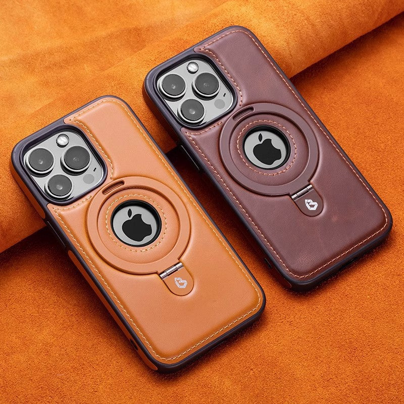 Suitable for Apple 16Promax phone case leather magnetic bracket iPhone 15 anti drop protective case - V.I.P Digital Presence
