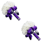 White Ivory Bridal Bridesmaid Flower Wedding Bouquet Artificial Flower Rose Bouquet Crystal Bridal Bouquets - V.I.P Digital Presence