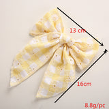 Children's Headwear Girl Plaid Cotton Embroidery Bow Hairpin Big Swallowtail Hairpin - V.I.P Digital Presence