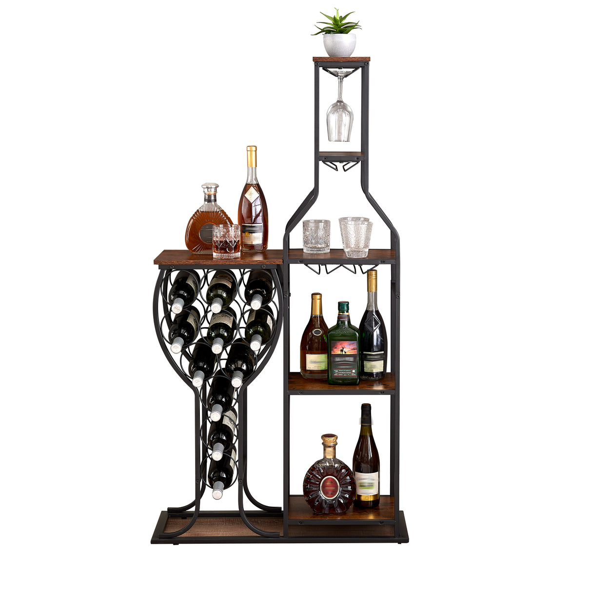 11 bottle wine baking rack, 5-layer independent wine rack with hanging wine glass rack and storage rack - V.I.P Digital Presence