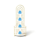 Gold 4-Tier Corner Bookshelf, Modern Style, Plant Stand with Metal Frame - V.I.P Digital Presence