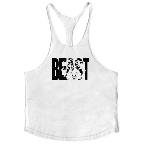 Letter printed men's fitness sports vest slim shoulder strap I-shaped vest cotton - V.I.P Digital Presence