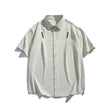 Letter embroidery loose casual short sleeved shirt for men - V.I.P Digital Presence