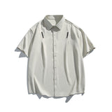 Letter embroidery loose casual short sleeved shirt for men - V.I.P Digital Presence