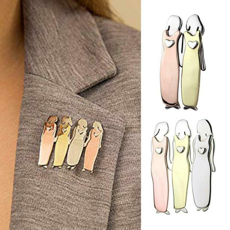 2/3/4/5/6 Sisters Pin Best Friends Pin Sisterhood Brooch Tricolor Brooch Handmand Christmas New Year Gift Durable Metal Brooches - V.I.P Digital Presence