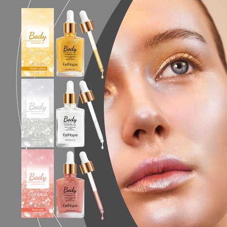 Body Glitter Oil, Facial Body Liquid Highlighter Moisturizer Easy To Apply Party Focus Brightening - V.I.P Digital Presence