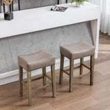 A&A Furniture Counter Height 26" Bar Stools(26 Inch Gray Set of 2)