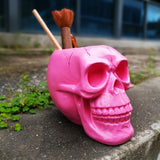 Black Skull Storage Pen Holder for Human Skull Makeup Pen - V.I.P Digital Presence