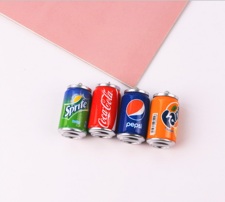 5pcs Mix Colors Cute 3D Plastic Imitation Drink Cans Miniature Food Art Supply DIY Decoration Charm Craft,23*40mm - V.I.P Digital Presence