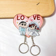 Crayon Shin chan couple keychain refrigerator sticker Simpson family flying house travel notes mobile castle couple pendant - V.I.P Digital Presence