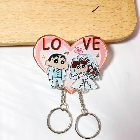 Crayon Shin chan couple keychain refrigerator sticker Simpson family flying house travel notes mobile castle couple pendant - V.I.P Digital Presence