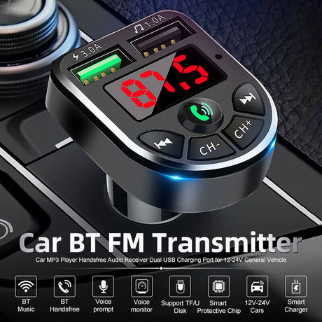 Car mp3 BTE5 Bluetooth Receiver E5 Car MP3 FM Transmitter Hands-free Call - V.I.P Digital Presence