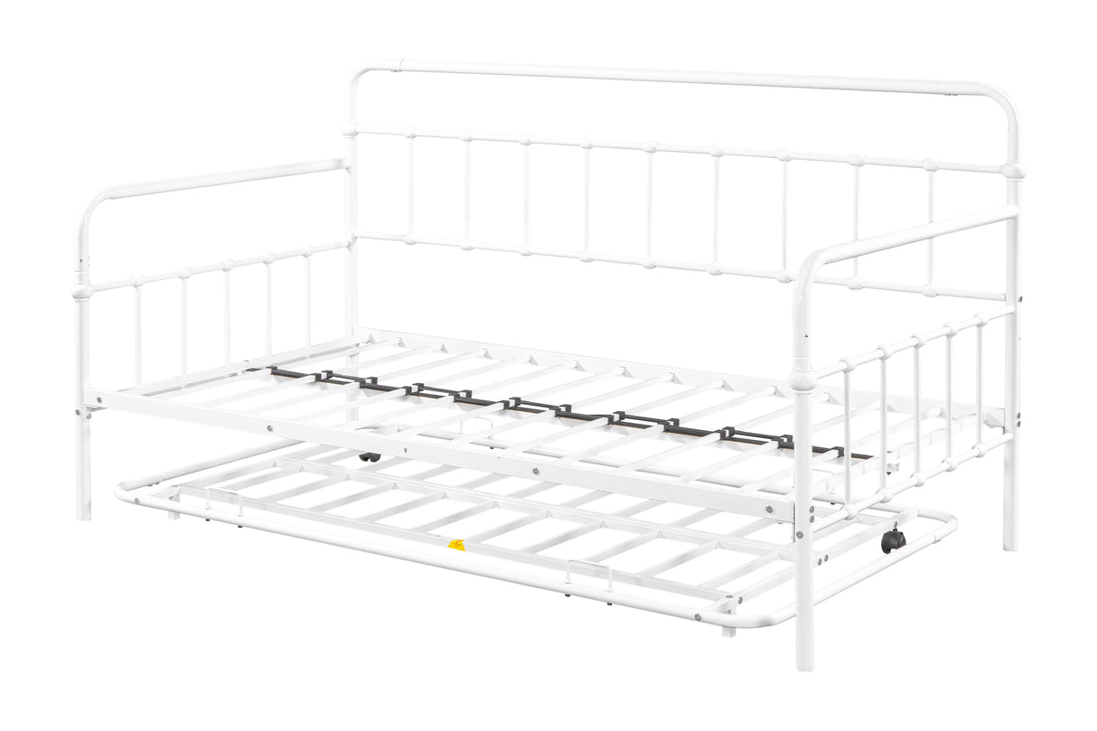 Metal Frame Daybed with trundle（white）
