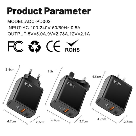 Digital display mobile phone charger PD+USB fast charging mobile phone charging head - V.I.P Digital Presence
