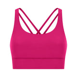 Cross back yoga bra brushed bare high-strength shock-absorbing gathering sports vest for women - V.I.P Digital Presence