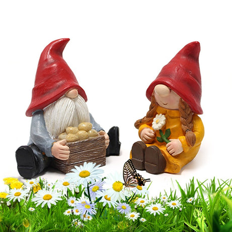 Resin Couple Dwarf Decoration Creative Courtyard Garden Elf Dwarf - V.I.P Digital Presence