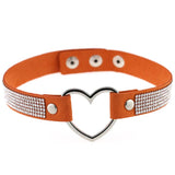Japan's Harajuku Soft Girl Black Rhinestone Peach Heart Love-Shaped Collar Women's Neck Strap Collarbone Necklace Short - V.I.P Digital Presence