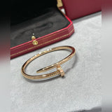 V-Gold Diamond Pavé Screw Cuff for Couples - Titanium Steel Open-Close Clasp - V.I.P Digital Presence