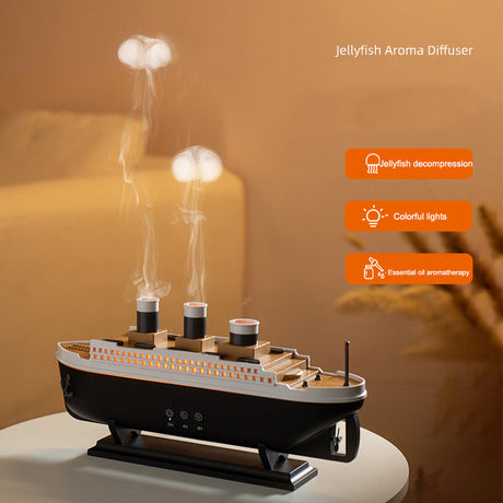 Simulated ship smoke ring aromatherapy machine desktop creative volcano spray jellyfish cruise fragrance humidifier - V.I.P Digital Presence