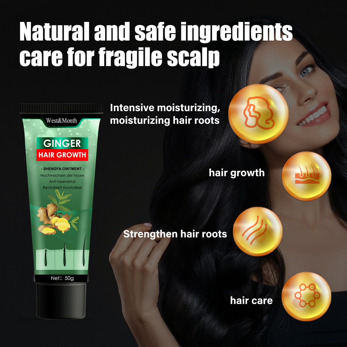 Ginger Hair Growth Ointment, Moisturize And Thicken Hair, Repair Damaged Hair And Prevent Hair Loss Hair Care Cream - V.I.P Digital Presence