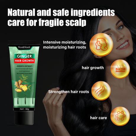 Ginger Hair Growth Ointment, Moisturize And Thicken Hair, Repair Damaged Hair And Prevent Hair Loss Hair Care Cream - V.I.P Digital Presence