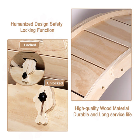 Cat Exercise Wheel for Indoor Cats, Cat Running Wheel with Carpeted Runway 37" Natural Wood Color - V.I.P Digital Presence