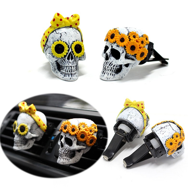 Death Skull Aromatherapy Plugin Resin Ghost Mask Car mounted Aromatherapy Clip Decoration - V.I.P Digital Presence