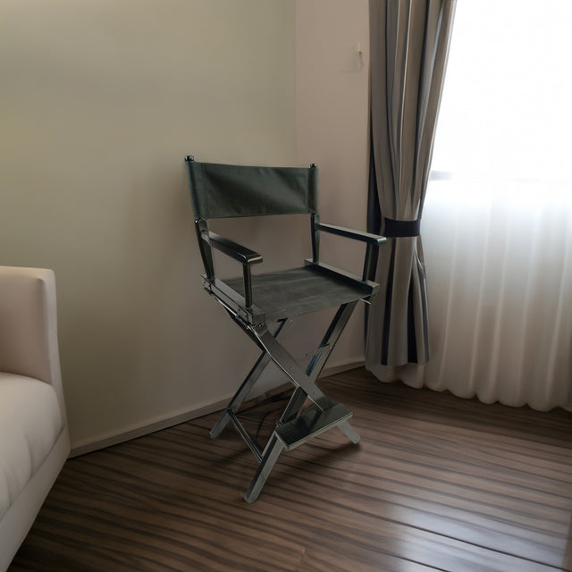 Casual Home Director's Chair, Black Frame/Black Canvas,Suitable for adults, foldable style, 2pcs/set populus - V.I.P Digital Presence