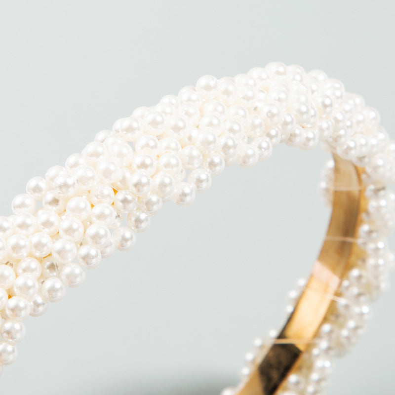 Korean Style Fashion Beautiful Wind Full Of Pearl Hair Hoop Girl Super Fairy Headband Temperament Wild Simple Head Buckle - V.I.P Digital Presence