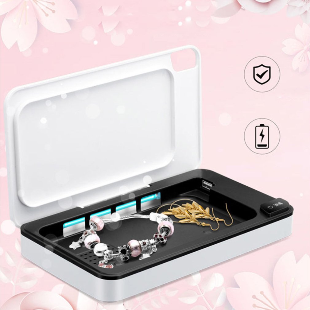 Esterilizador UV portátil, funda desinfectante para teléfono móvil, ratón, cepillo de dientes, mascarilla, caja de esterilización (1 juego)