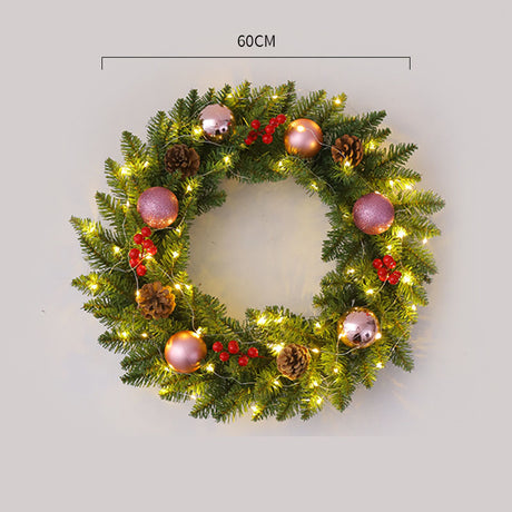Christmas wreath rattan 30/40/50/60cm Christmas decoration wreath door hanging scene - V.I.P Digital Presence