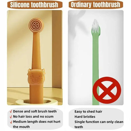 Teeth Whitening Dog Cat Silicone Soft Toothbrush Oral Care Puppy Toothbrush Toothpaste Pet Kit Teeth Cleaning Pet Supplies - V.I.P Digital Presence