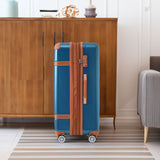 Hardshell Luggage Sets 3 Piece double spinner 8 wheels Suitcase with TSA Lock Lightweight 20''24''28''Blue + ABS