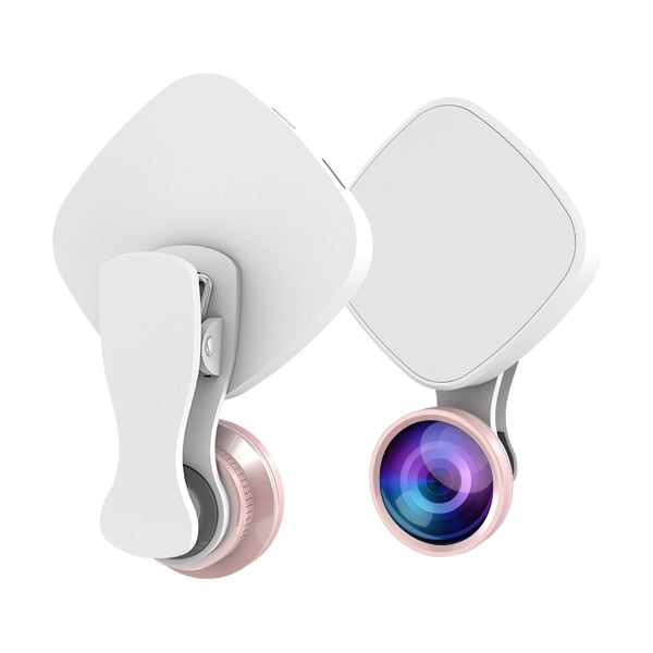Selfie Ring Light with HD 3 in 1 Fisheye Wide Angle Macro Lens Flash Led Camera Phone Photography for iPhone Samsung Lens - V.I.P Digital Presence