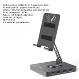 Concentrador/convertidor divisor USB 3.0 con puerto Gigabit Ethernet 4K/60 Hz, soporte giratorio de panel plano, estación de acoplamiento tipo C