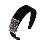 Fashionable solid color rhinestone wide edge sponge hair hoop - V.I.P Digital Presence