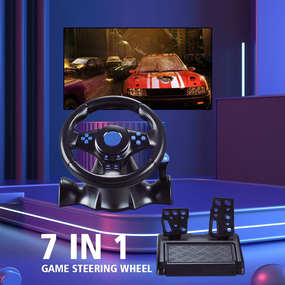 Suitable for Switch/Xbox One/360/PS4/PS2/PS3/PC racing games 7-in-1 steering wheel - V.I.P Digital Presence