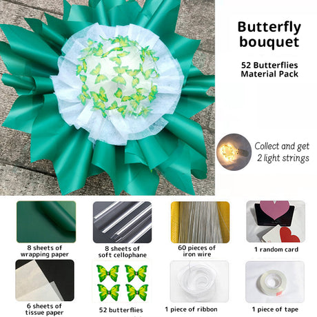 New DIY Butterfly Bouquets Handmade Butterfly Flower Material Package Bouquet with Light String Wedding Decor Gift for Girlfrien - V.I.P Digital Presence