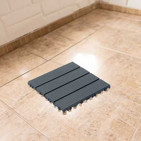 44 pieces of 12x12 square waterproof outdoor terrace tiles - interlocked, all-weather, anti slip, easy to assemble - V.I.P Digital Presence