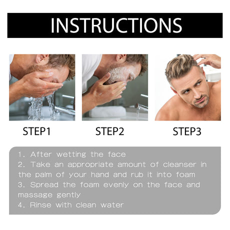 Men's Amino Acid Oil Control Face Wash, Deep Clean Acne Print Delicate Pores Whitening Brightening Skin - V.I.P Digital Presence