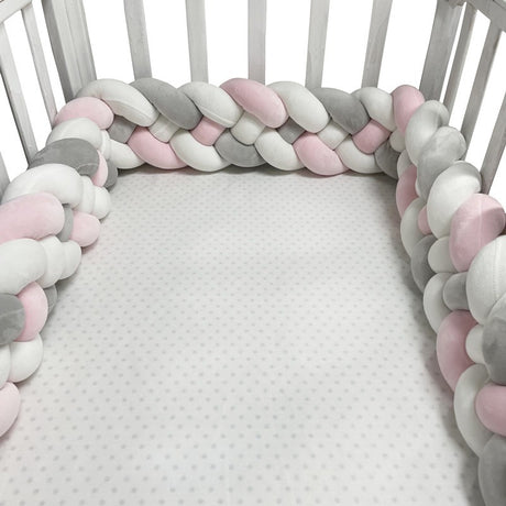 Woven baby bed surround anti-collision strip four strand Fried Dough Twists braid wrapped around the bed surround ins baby child - V.I.P Digital Presence