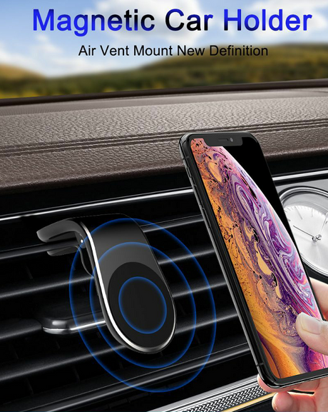 Magnetic Car Phone Holder L Shape Air Vent Mount Stand in Car GPS Mobile Phone Holder For iPhone X Samsung S9 Xiaomi - V.I.P Digital Presence