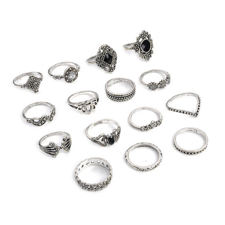 15 Piece Alloy Vintage Ring Set - V.I.P Digital Presence